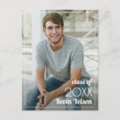 Abschluss für vertikales Foto Save the Date Postkarte (Vorderseite)