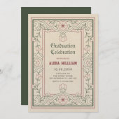 Abschluss für Vintage Blumenkunst Einladung (Vorne/Hinten)