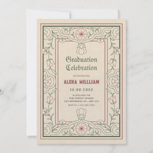 Abschluss für Vintage Blumenkunst Einladung
