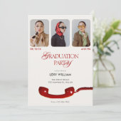 Abschluss für Vintage Mode-Foto Einladung (Stehend Vorderseite)