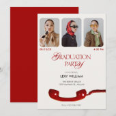 Abschluss für Vintage Mode-Foto Einladung (Vorne/Hinten)