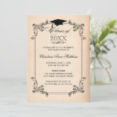 Abschluss für Vintages Papierbild und Ornamente Einladung (Stehend Vorderseite)