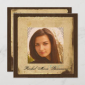 Abschluss für Vintages Papierpapier Foto Einladung (Vorne/Hinten)