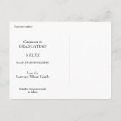 Abschluss für weißes Foto mit weißem Text Postkarte (Rückseite)