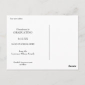 Abschluss für weißes Foto mit weißem Text Postkarte (Rückseite)