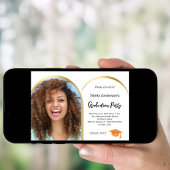 Abschluss für Weißgold-Foto 2025 Einladung