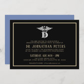 Abschluss für Zahnmedizin|Altersversorgung Black 5 Einladung (Vorne/Hinten)