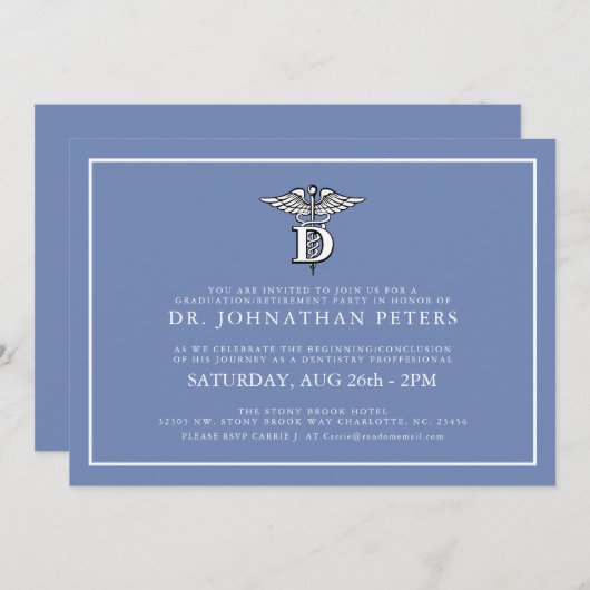 Abschluss für Zahnmedizin|Einladung zur Einstellun Einladung (Vorne/Hinten)