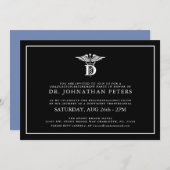 Abschluss für Zahnmedizin|Rente Black Einladung (Vorne/Hinten)