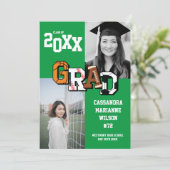 Abschluss Fußball Fußball Fußball Fußball Grün Einladung (Stehend Vorderseite)