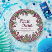 Abschluss Future Doctor Lila Floral Pappteller (Party)