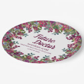 Abschluss Future Doctor Lila Floral Pappteller (Schrägansicht)