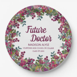 Abschluss Future Doctor Lila Floral Pappteller