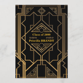 Abschluss, Gatsby-Stil, roter Teppichboden, Schwar Einladung