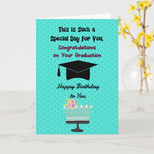 Abschluss & Geburtstag Karte (Gelbe Blume)