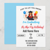 Abschluss- & Geburtstags-Mix Einladung (Vorne/Hinten)