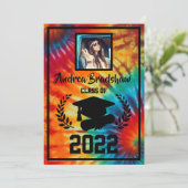 Abschluss Gefärbte Krawatte Einladung (Stehend Vorderseite)