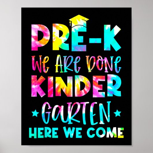 Abschluss Gefärbte Krawatte Kindergarten Poster (Vorne)