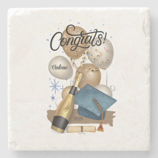 Abschluss Gegenwart Blue Cap Steinuntersetzer (Vorderseite)