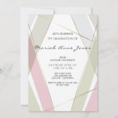 Abschluss Geo Frame Schwarz Rose Einladung (Rückseite)