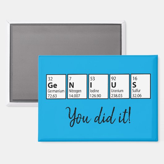 Abschluss Geschenk Genius regelmäßig Tabelle Geek Magnet (Vorderseite/Rückseite)