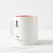 Abschluss-Geschenk, Gradmütze, Karten Zweifarbige Tasse (Vorderseite Links)