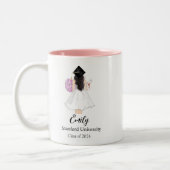 Abschluss-Geschenk, Gradmütze, Karten Zweifarbige Tasse (Links)