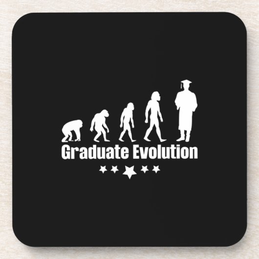 Abschluss-Geschenk | Graduate Evolution Getränkeuntersetzer (Vorderseite)