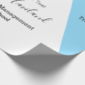 Abschluss Geschenk Wrap Light Blue und White HAMby Geschenkpapier (Ecke)