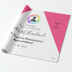 Abschluss Geschenk Wrap Pink und White HAMbyWG Geschenkpapier