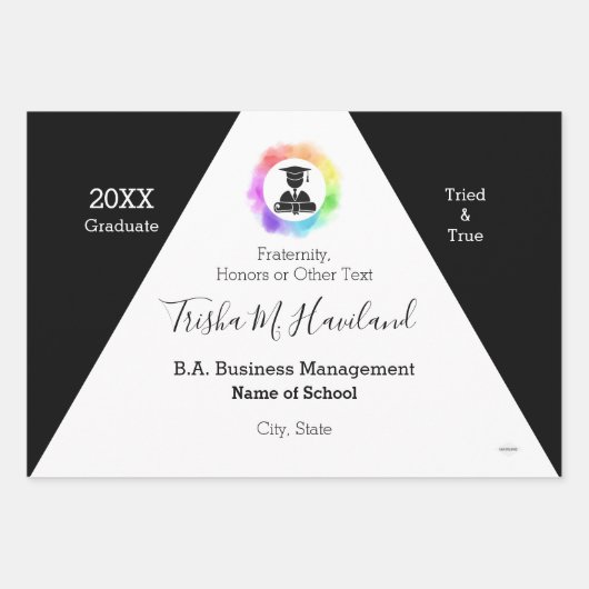 Abschluss Geschenk Wrap Schwarz und Weiß HAMbyWG Geschenkpapier Set (Vorderseite 2)