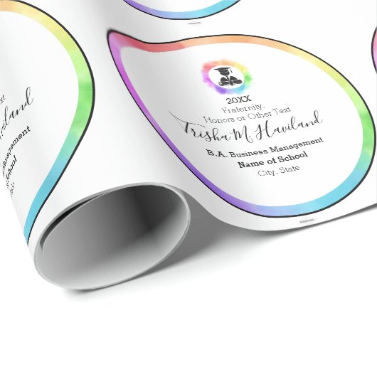 Abschluss Geschenk Wrap Wasserfarben HAMbyWG Geschenkpapier (Rolleneckpunkt)