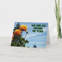 Abschluss Geschenkgutscheine Karten stolz Rose Gar