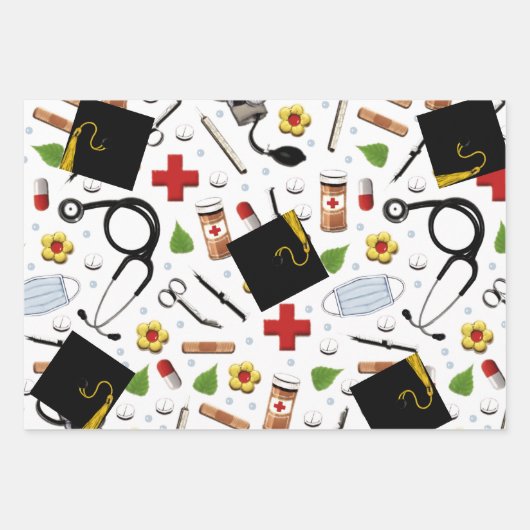 Abschluss-Geschenkpapier-Blätter Geschenkpapier Set (Vorderseite)