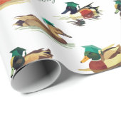 Abschluss Geschenkpapier Enten mit Mützen (Rolleneckpunkt)