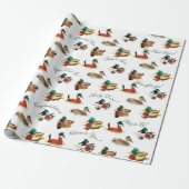 Abschluss Geschenkpapier Enten mit Mützen (Ungerollt)
