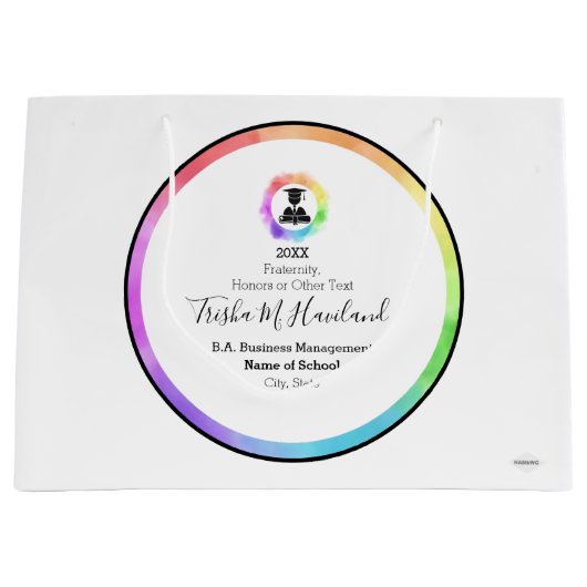 Abschluss Geschenktasche Wasserfarben HAMbyWG Große Geschenktüte (Vorderseite)