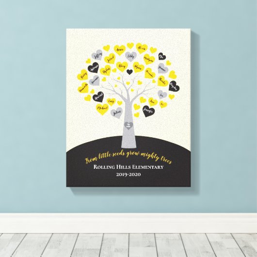 ABSCHLUSS-GIFT-Baumspeicher-Keepsake Leinwanddruck (Insitu (Holzboden))