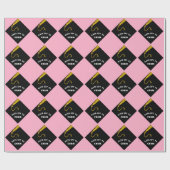 Abschluss Gift Pink Geschenkpapier (Flach)