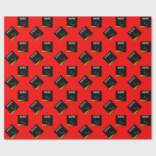 Abschluss Gift Red Geschenkpapier (Flach)