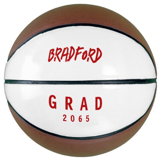 Abschluss Gift Roter Text Basketball (Vorderseite)