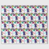 Abschluss Girl Cap and Gown mit Spotlights Geschenkpapier (Flach)