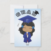 Abschluss Girl in Blue Einladung (Vorderseite)