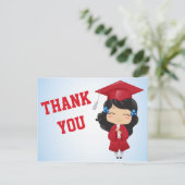 Abschluss Girl in RED Ankündigungspostkarte (Stehend Vorderseite)