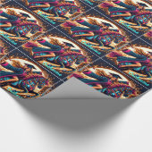 Abschluss Girl on Extravagant Horse Custom Geschenkpapier (Ecke)