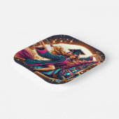 Abschluss Girl on Extravagant Horse Custom Pappteller (Gewinkelt)