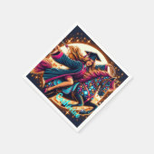 Abschluss Girl on Extravagant Horse Custom Serviette (Ecke)