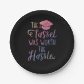 Abschluss Girly Chic Stilvoller Rainbow Glitzer Pappteller (Vorderseite)