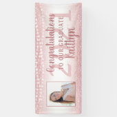 Abschluss Girly Rose Gold Glitzer Lights Foto Banner (Vertikal)