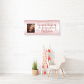 Abschluss Girly Rose Gold Glitzer Sparkone Foto Banner (Insitu)